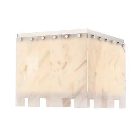 Z-Lite Viviana Flush Mount, 4-Light, 13.25 In.W x 11 In.H, Polished Nickel/Alabaster 345F13-PN